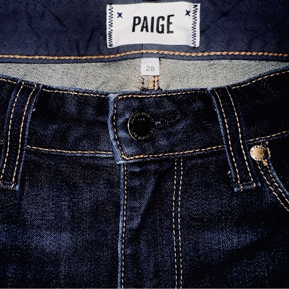 EUC Paige Skyline Skinny Dark Wash Blue Jeans Womens SZ:28. Like New⭐️ - Picture 3 of 8